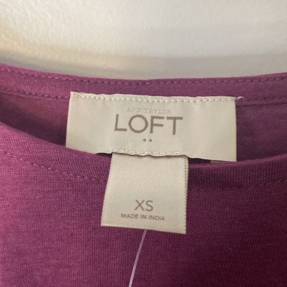 NWT New Loft Purple Ruffle Tiered Dress Size XS - Picture 2 of 8